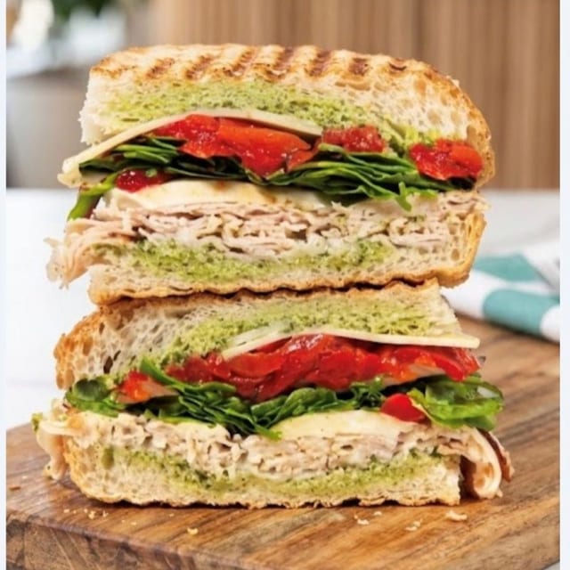 Roasted Turkey Pesto Panini.
