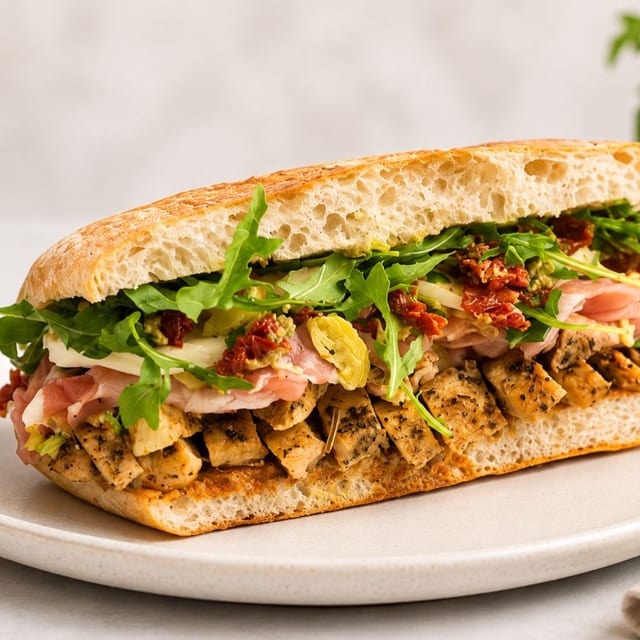 Chicken Breast Pesto & Prosciutto Panini.